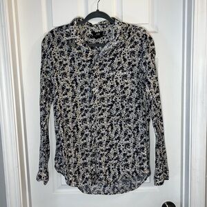 H&M Yellow, Blue, & White Floral Dress Shirt